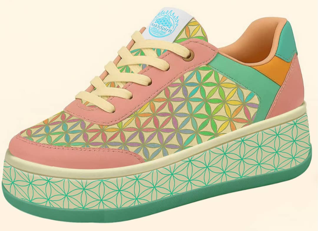 Rainbow – Sneakers AnkhSpirit Flower of Life Pastel